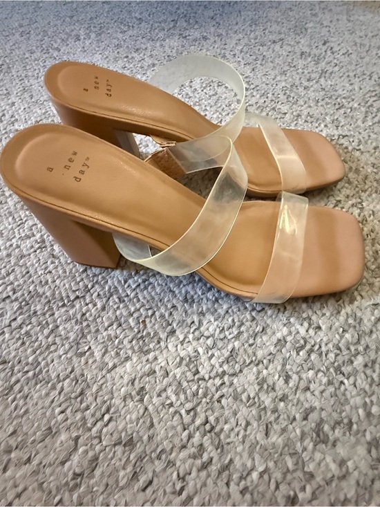 a new day Shoes - a new day Nude Clear Double-Strap Block Heel Sandal